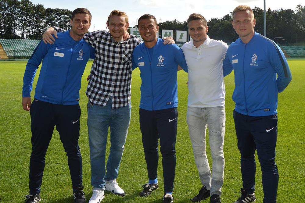 Na zdjęciu od lewej Piotr Hajduk, Sebastian Mila, Lech Czaja, Sławomir Peszko oraz Dariusz Liana.