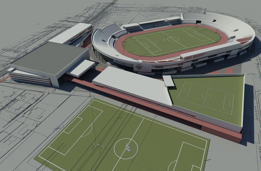 Tak ma wyglądać nowy stadion Resovii (fot. ZK Architekci)