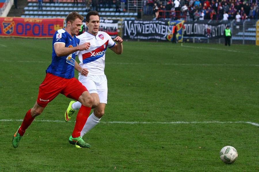 Tomasz Płonka (z prawej) strzelił dziś gola dla Rakowa Częstochowa (fot. rksrakow.pl)