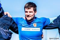 Marek Fundakowski w doliczonym czasie gry uratował punkt dla Karpat Krosno. (fot. Konrad Kwolek)