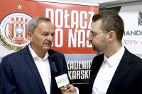 Prezes Handlopexu Wiesław Ptaszek (z lewej) i Mateusz Decowski (fot. youtube.com/podkarpacielive)