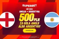 500 PLN za gola w meczu Anglia - Argentyna. Bonus na półfinał Mistrzostw Świata