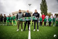 Na zdjęciu od lewej: Tomasz Iwan (koordynator Akademii Chełmianki), Piotr Kopeć (prezes Granicy Dorohusk) oraz Wojciech Wójcik (dyrektor sportowy Chełmianki) / fot. facebook.com/APChelmiankaChelm