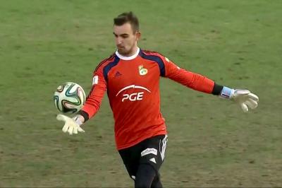 Na zdjęciu Maciej Krakowiak w barwach GKS-u Bełchatów.