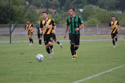 AEK Aten (żółto-czarne stroje) zremisował ze Stalą Stalowa Wola 1-1 na zakończenie obozu przygotowawczego w Polsce (fot. Radosław Kuśmierz)