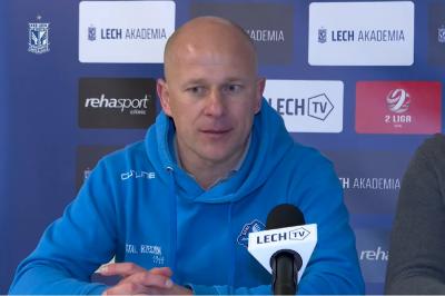 Janusz Niedźwiedź żałuje, że nie udało się wygrać meczu z Lechem II Poznań. (fot. Lech TV)