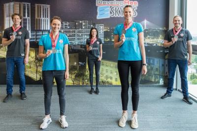 (Developres SkyRes Rzeszów z medalami mistrzostw Polski. (fot. Developres)