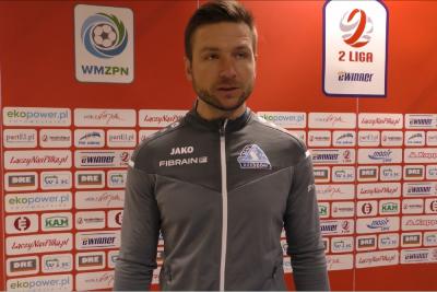 Daniel Myśliwiec cieszy się ze zwycięstwa oraz z dużej ilości sytuacji. (fot. Olimpia TV)