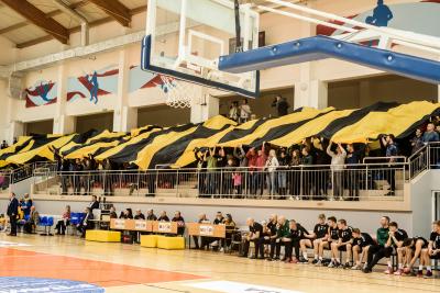 Oprawa kibiców podczas meczu Rawlplug PTG Sokół Łańcut - GKS Tychy (fot. Sebastian Maślanka) 