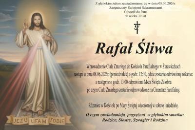 Pogrzeb Ś.P. Rafała Śliwy odbędzie się w poniedziałek w Żurawiczkach (fot. facebook.com/przeworskzakladpogrzebowy)