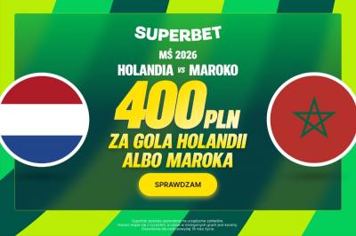Bukmacher płaci 400 PLN za gola Holandii lub Maroka. Wystarczy postawić 2 PLN