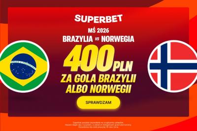 Brazylia - Norwegia na MŚ 2026. 400 PLN za gola jednej z drużyn