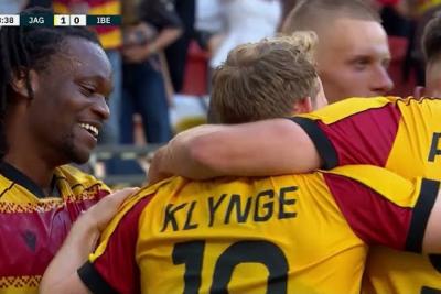 Skrót meczu Jagiellonia Białystok - Iberia 1999 Tbilisi 4-0 (fot. YouTube / Polsat Sport)