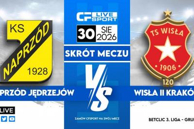 Skrót meczu Naprzód Jędrzejów - Wisła II Kraków 0-0 (fot. YouTube / CFsport)