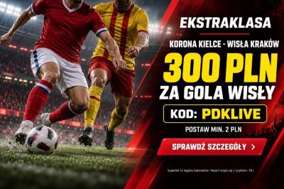 Gol Wisły w Kielcach za 300 PLN. Superbet rusza z promocją na Korona - Wisła Kraków