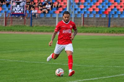 Lucas Guedes ustalił wynik meczu z Radomyślanką! (fot. Polonia Przemyśl)