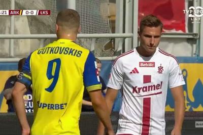 Skrót meczu Arka Gdynia - ŁKS Łódź 1-1 (fot. YouTube / TVP Sport)