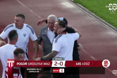 Skrót meczu Pogoń Grodzisk Mazowiecki - ŁKS Łódź 2-0 (fot. YouTube)