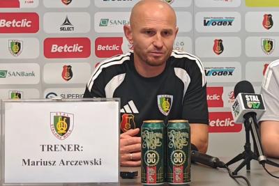 Mariusz Arczewski, nowy trener Stali Stalowa Wola, na pomeczowej konferencji prasowej.