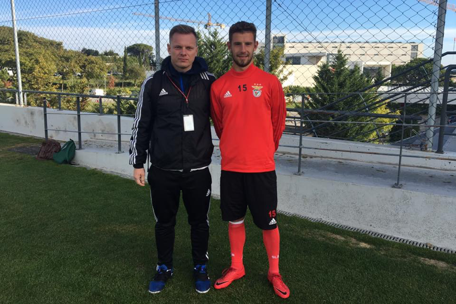 Dariusz Liana z zawodnikiem Benfiki i reprezentacji Polski U-19 Przemysławem Macierzyńskim