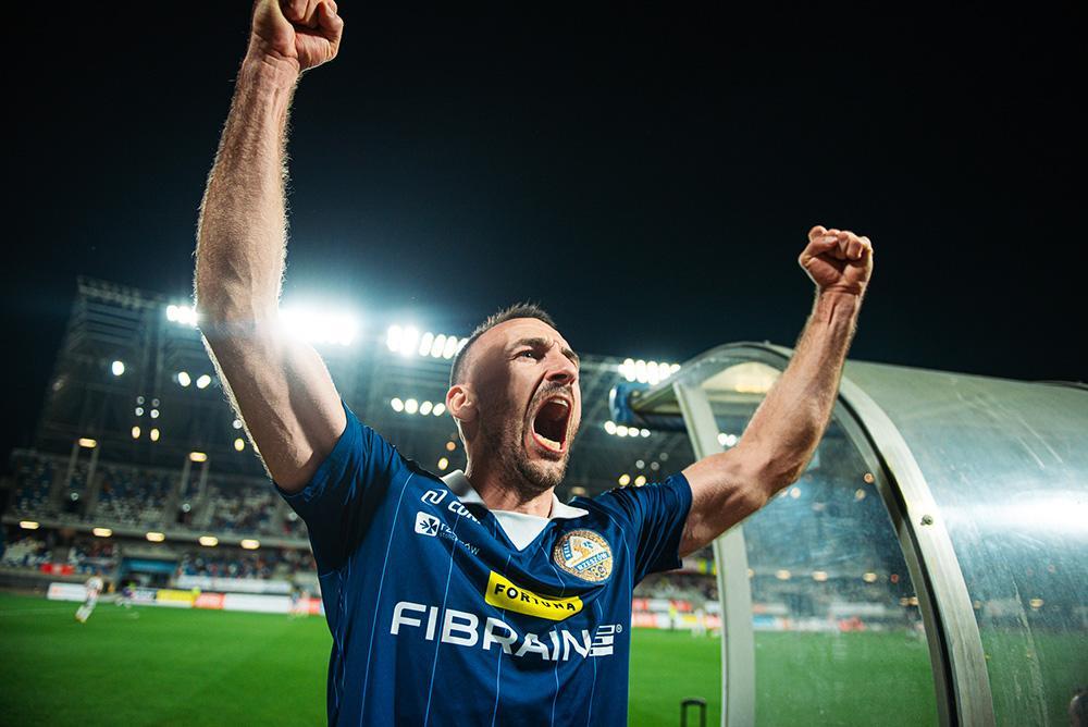 Andreja Prokić zdobył pierwszą bramkę dla Stali Rzeszów w 92. Derbach Rzeszowa (fot. Robert Skalski/archiwum)