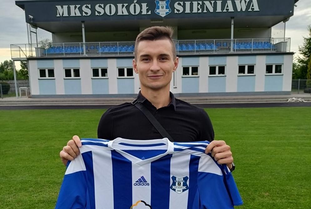 Na zdjęciu Konrad Halejcio (fot. Sokół Sieniawa)