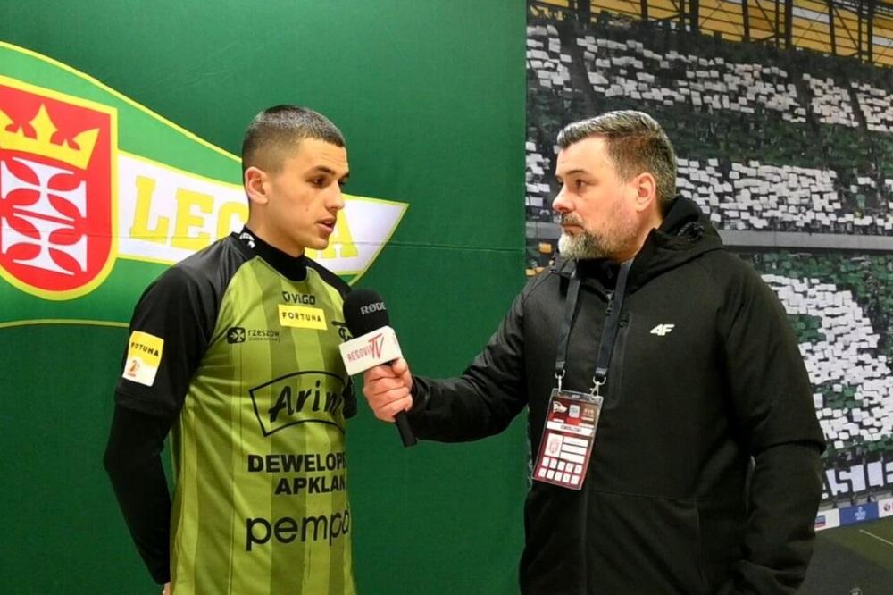 Jerzy Tomal z Pawłem Bukała po meczu z Lechią Gdańsk. (fot. Resovia TV)