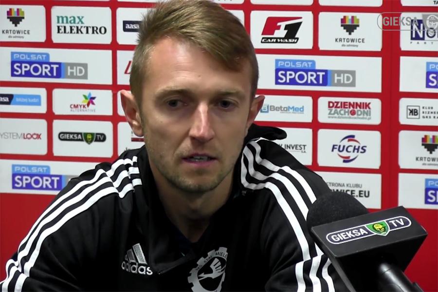 Maciej Serafiński poprowadził Stal Mielec we wczorajszym meczu z GKS-em Katowice (fot. Gieksa TV)