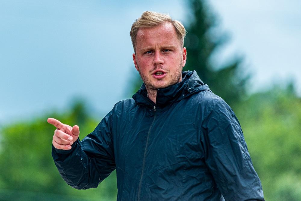 Marcin Laska prowadził KS Wiązownica w rundzie jesiennej sezonu 2021/22. (fot. Konrad Kwolek)