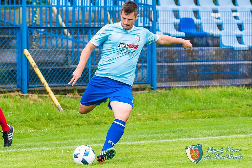 Marek Fundakowski (na zdjęciu) strzelił gola i zapewnił Karpatom trzy punkty. (fot. Karol Słomka/Karpaty Krosno)