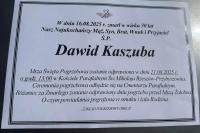 Zmarł Dawid Kaszuba. Znamy termin pogrzebu