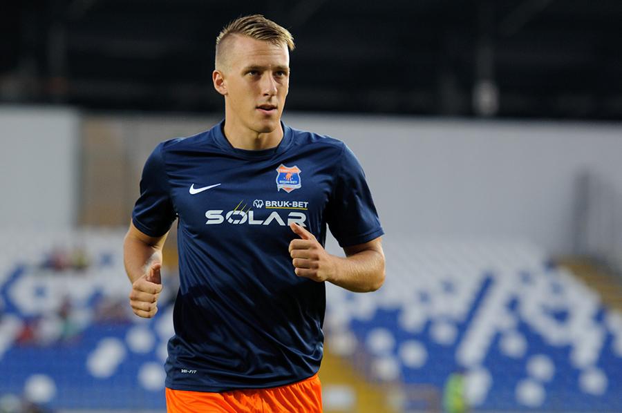 Patryk Fryc od rundy wiosennej sezonu 2013/2014 występuje w Termalice Bruk-Bet Nieciecza. W ubiegłej rundzie rozegrał 13 meczów w Ekstraklasie (fot. Marcin Pirga)