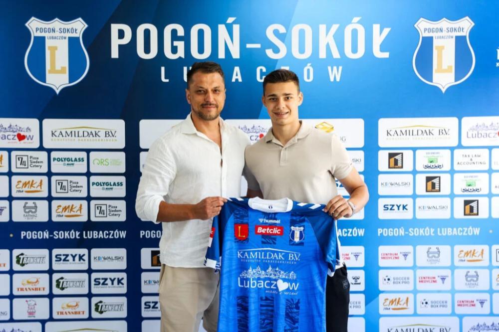 Artem Ploshchynskyi nowym piłkarzem Pogoni-Sokoła Lubaczów (fot. Pogoń-Sokół Lubaczów)