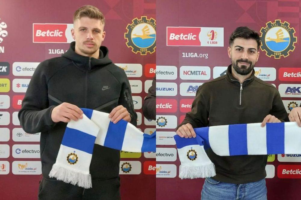 Daniel Lukić (z lewej) i Chemu Nunez (z prawej) dołączyli do Stali Mielec (fot. FKS Stal Mielec)