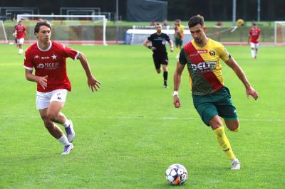 Michał Kitliński zdobył jedyną bramkę dla Sokoła w starciu ze Spartą Kazimierza Wielka (fot. Sokół Kolbuszowa Dolna)