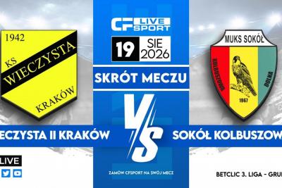Skrót meczu Wieczysta II Kraków - Sokół Kolbuszowa Dolna 1-1 (fot. YouTube / CFsport)