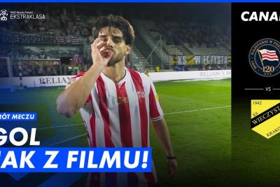 Skrót meczu Cracovia - Wieczysta Kraków 3-2 (fot. YouTube / CANAL+ SPORT)