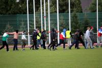 FOTOGALERIA: zadyma na meczu Wisła Sandomierz - Korona Kielce [ZDJĘCIA]